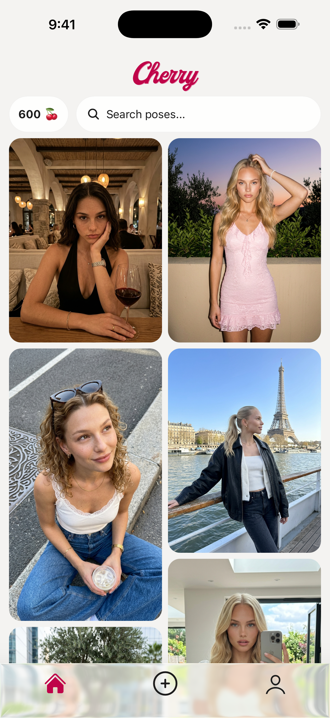 Cherry app — AI portrait templates
